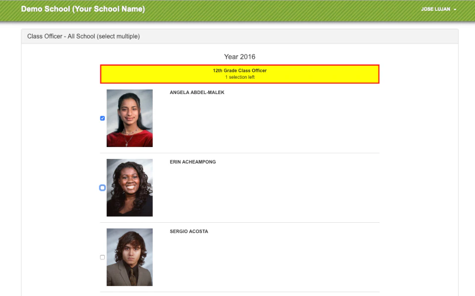 screenshot of Voting 4 Schools